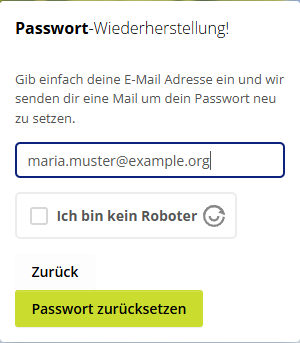 Eingabefeld für die E-Mail-Adresse
