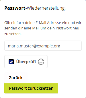 Bestätigtes Kontrollkästchen „Überprüft“