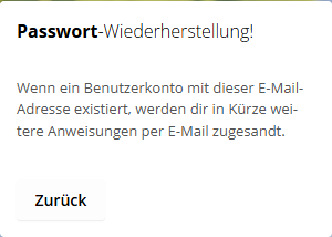 Bestätigung, dass die E-Mail versendet wurde