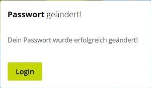 Meldung „Passwort geändert!“